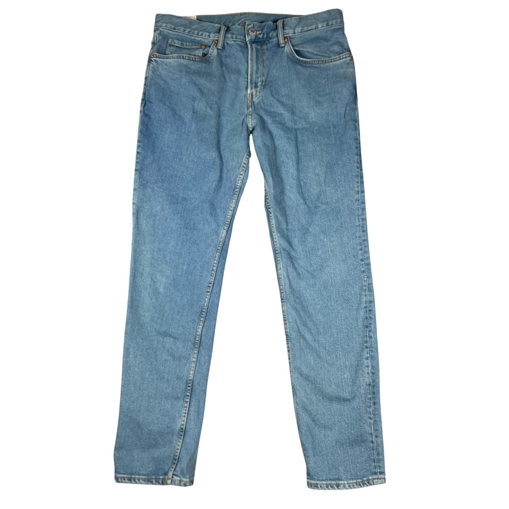 H&M‎ Slim Fit Jeans Mens 34x32(30) Light Wash Blue Denim Stretch Pants 1024256 7